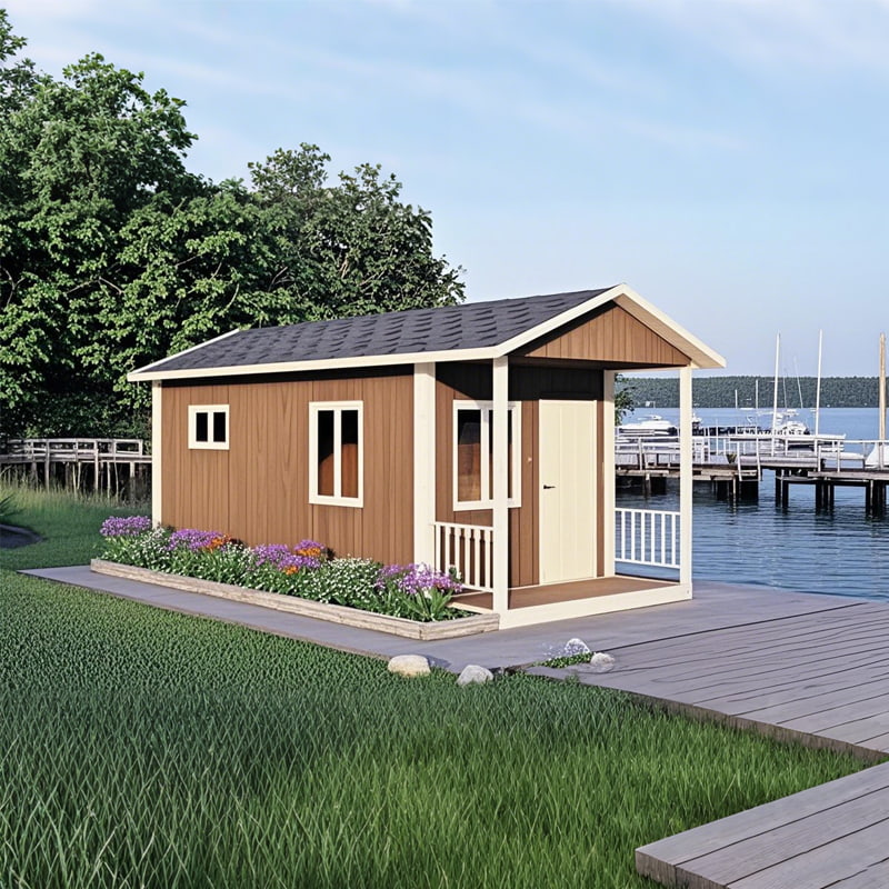 Odnímatelný kontejnerový dům se šikmou střechou